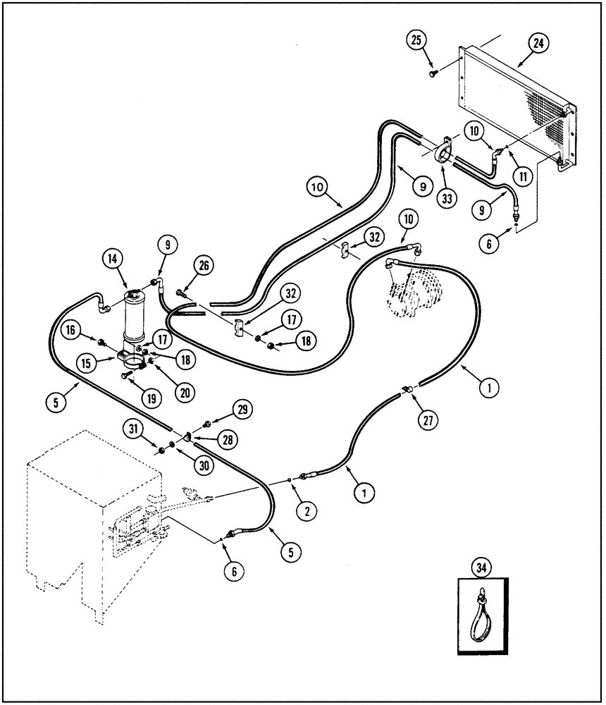 Схема запчастей Case IH 9250 - (9-110) - AIR CONDITIONING LINES, CONDENSER AND RECEIVER-DRIER, 9250 & 9260 TRACTOR, PRIOR TO P.I.N JEE0031850 (09) - CHASSIS/ATTACHMENTS