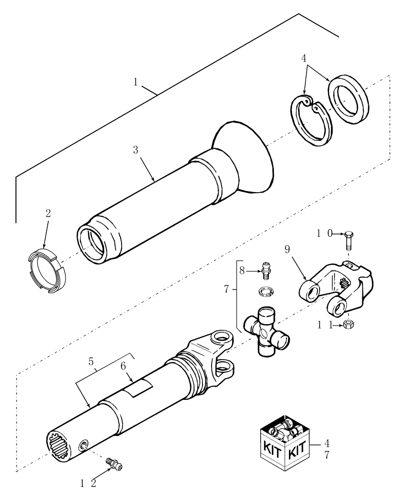 Схема запчастей Case IH DCX101 - (31.201.05[01]) - PRIMARY PTO, REAR HALF, 540 RPM, PRIOR TO 05/07 (31) - IMPLEMENT POWER TAKE OFF