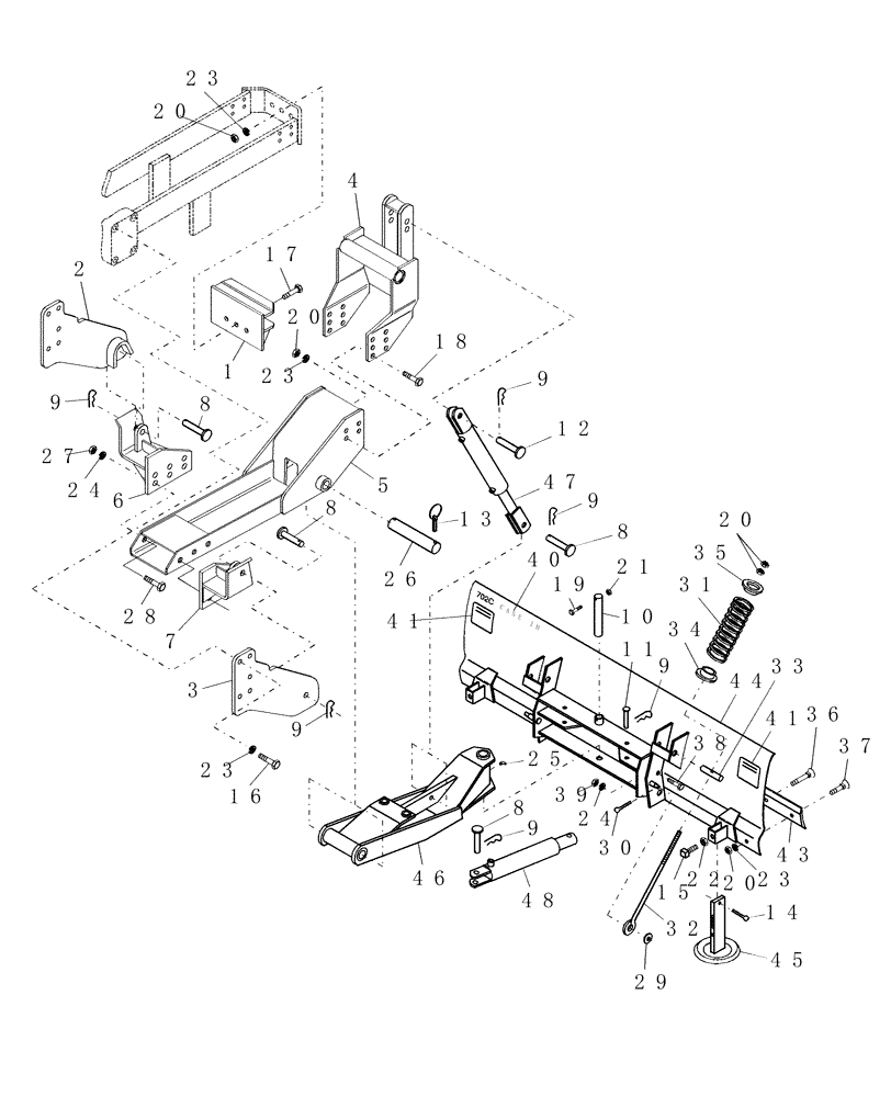 Схема запчастей Case IH 702C - (01) - MAINFRAME & BLADE 