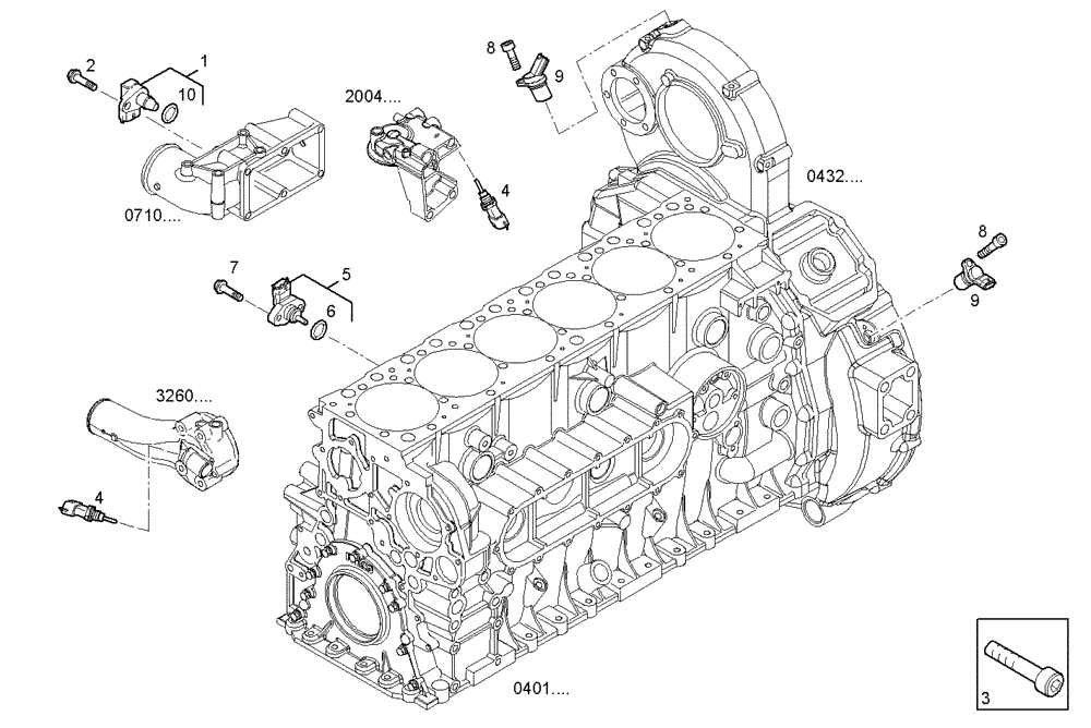 Схема запчастей Case IH F2CE9684L E005 - (1710.005) - SENSORS 