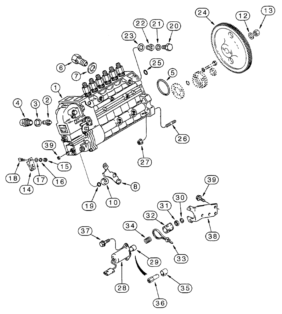 Схема запчастей Case IH 7240 - (3-034) - FUEL INJECTION PUMP DRIVE, 6TA-830 ENGINE, PRIOR TO TRACTOR PIN JJA0064978 (03) - FUEL SYSTEM
