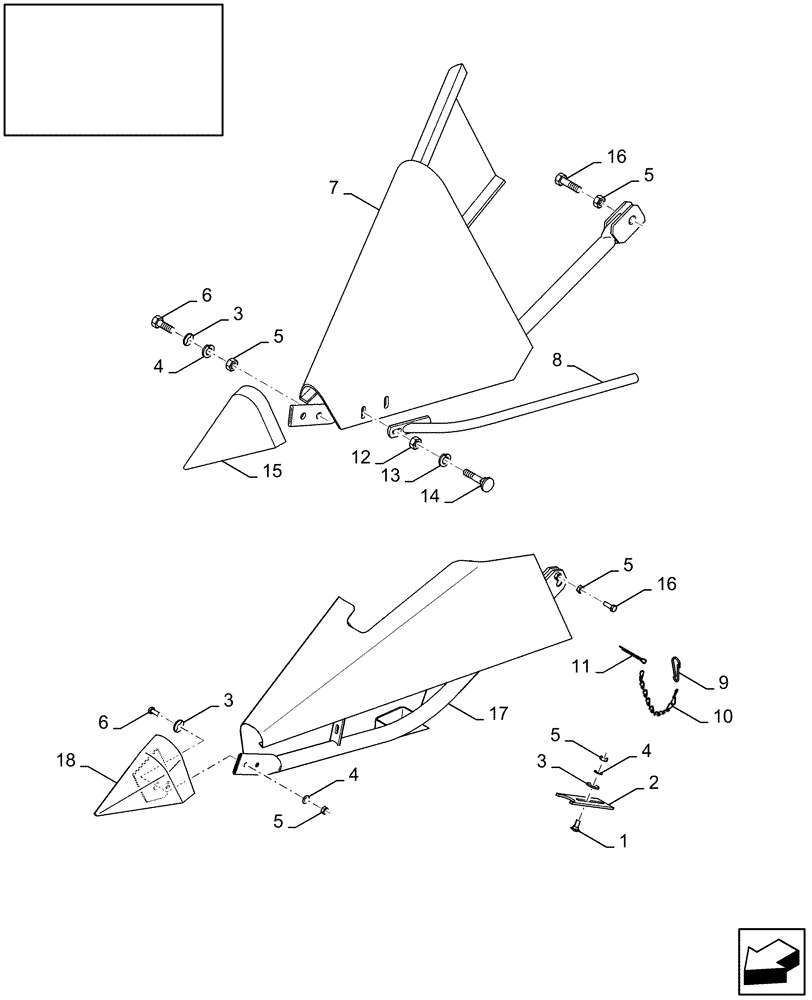 Схема запчастей Case IH 2040 - (18.84196745[01]) - DIA KIT : SHORT DIVIDERS - D950 (18) - ACCESSORIES