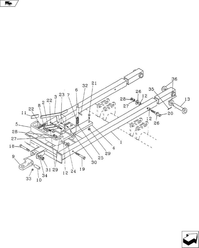 Схема запчастей Case IH 4250 - (39.110.01) - REAR HITCH STANDARD (39) - FRAMES AND BALLASTING