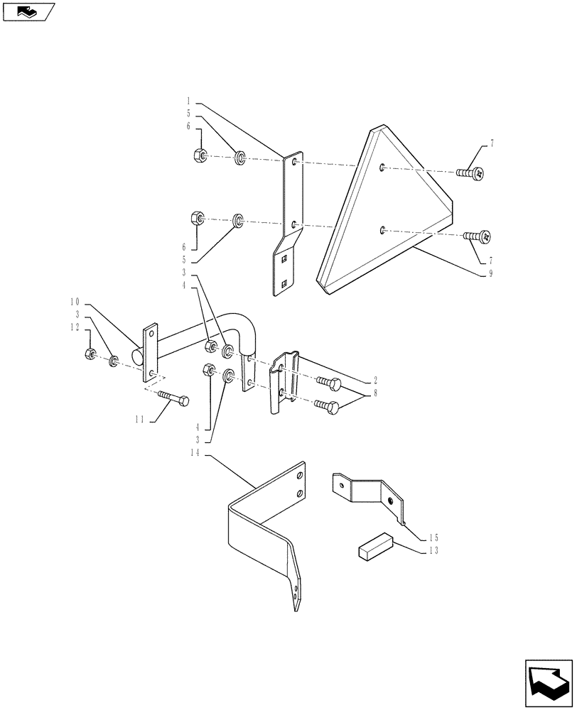 Схема запчастей Case IH PUMA 160 - (90.108.11) - VAR - 330712, 331712 - SLOW MOVING VEHICLE SIGN (90) - PLATFORM, CAB, BODYWORK AND DECALS