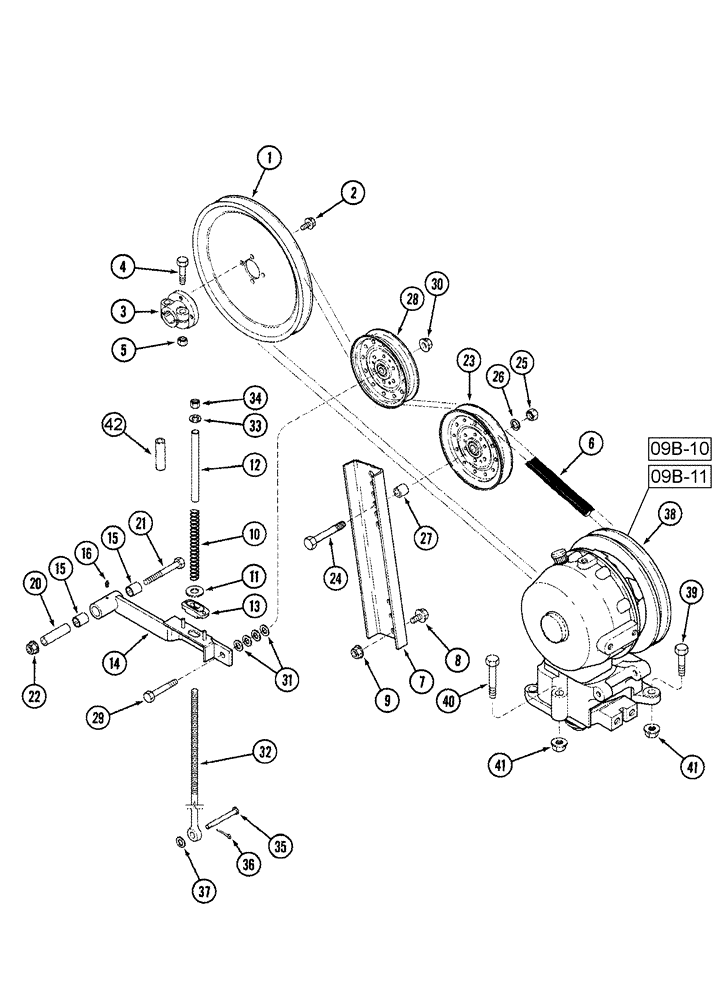 Схема запчастей Case IH 1020 - (09B-09) - KNIFE DRIVE (09) - CHASSIS/ATTACHMENTS