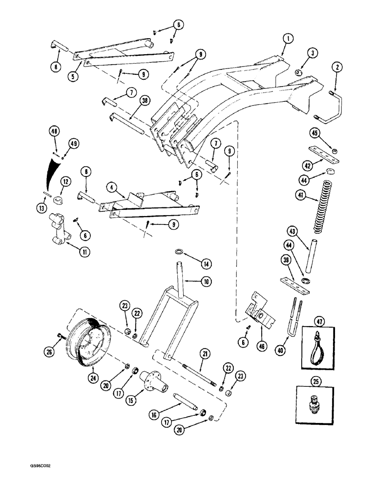 Схема запчастей Case IH 184 - (9-30) - ASSIST WHEEL ATTACHMENT 