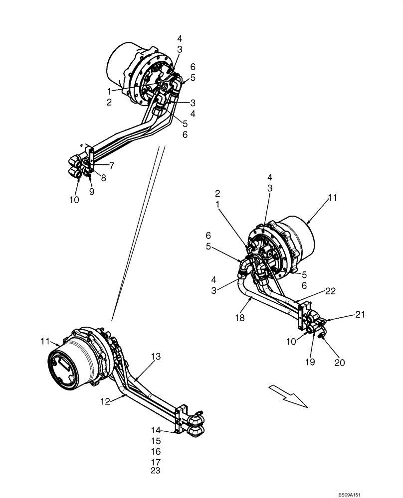 Схема запчастей Case IH 420CT - (06-21) - HYDROSTATICS - DRIVE MOTORS (06) - POWER TRAIN