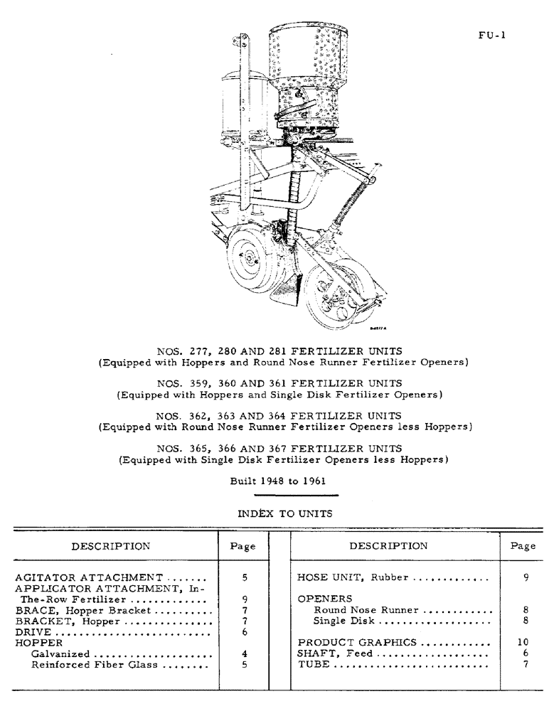 Схема запчастей Case IH 280 - (AC-03) - 277, 280, 281, 359 THROUGH 367 FERTILIZER UNITS 