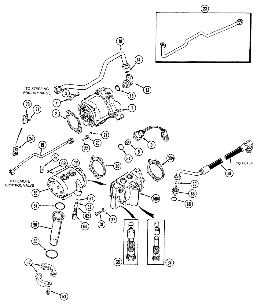 Схема запчастей Case IH 7250 - (8-018) - HYDRAULIC PUMP SYSTEM (08) - HYDRAULICS