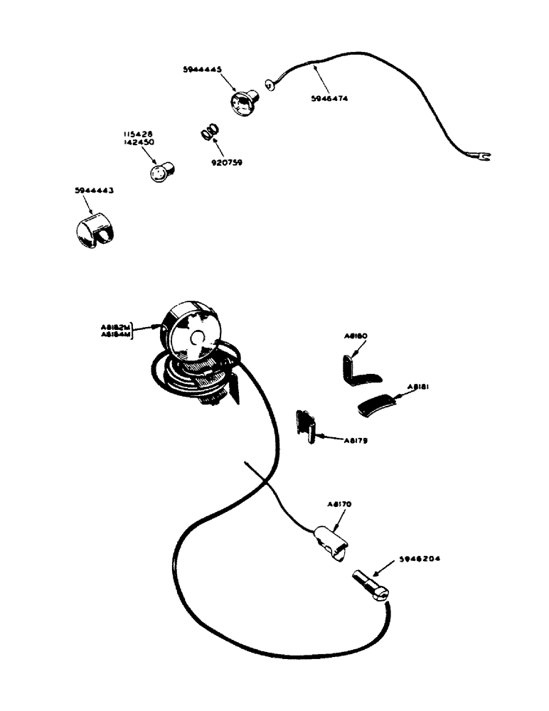 Схема запчастей Case IH 400-SERIES - (090) - PARTS FOR A7642 AND A7656 DASH LAMPS AND WARNING LAMP (04) - ELECTRICAL SYSTEMS