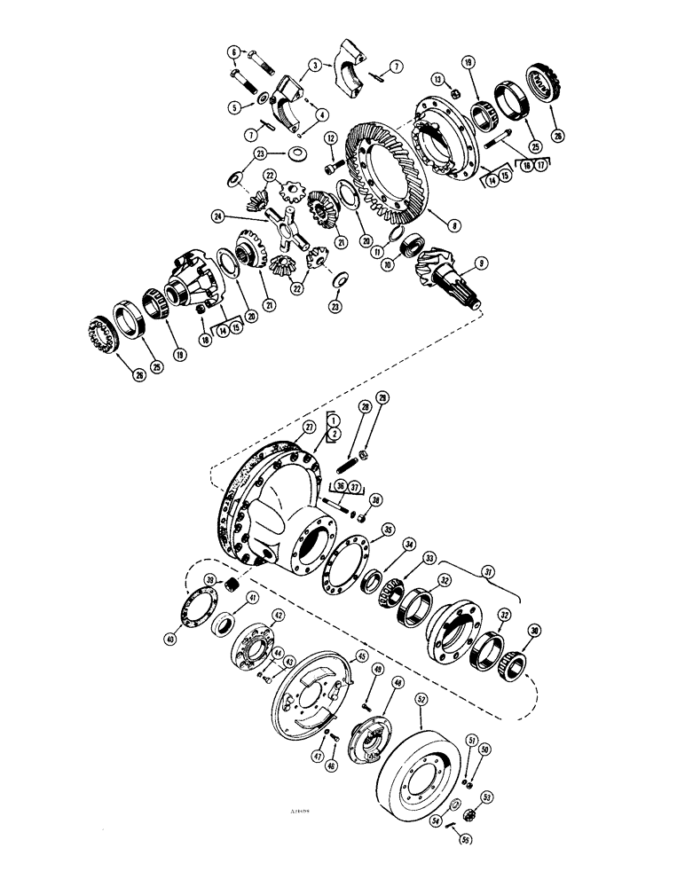 Схема запчастей Case IH 1470 - (110) - T39194 REAR AXLE DIFFERENTIAL (06) - POWER TRAIN