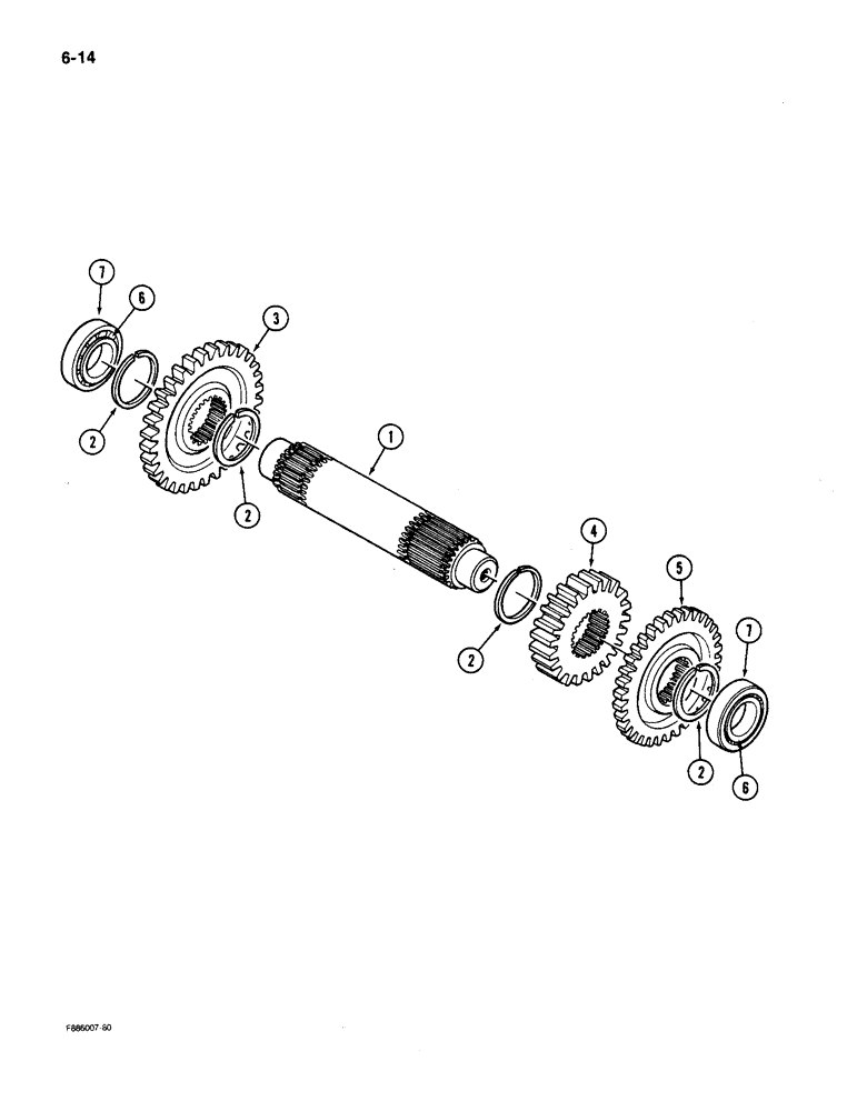 Схема запчастей Case IH 9150 - (6-014) - TRANSMISSION, COMPOUND SHAFT (06) - POWER TRAIN