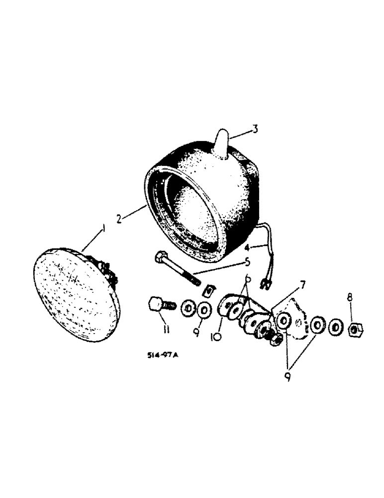 Схема запчастей Case IH 444 - (3-12) - PLOUGH LAMP (04) - ELECTRICAL SYSTEMS