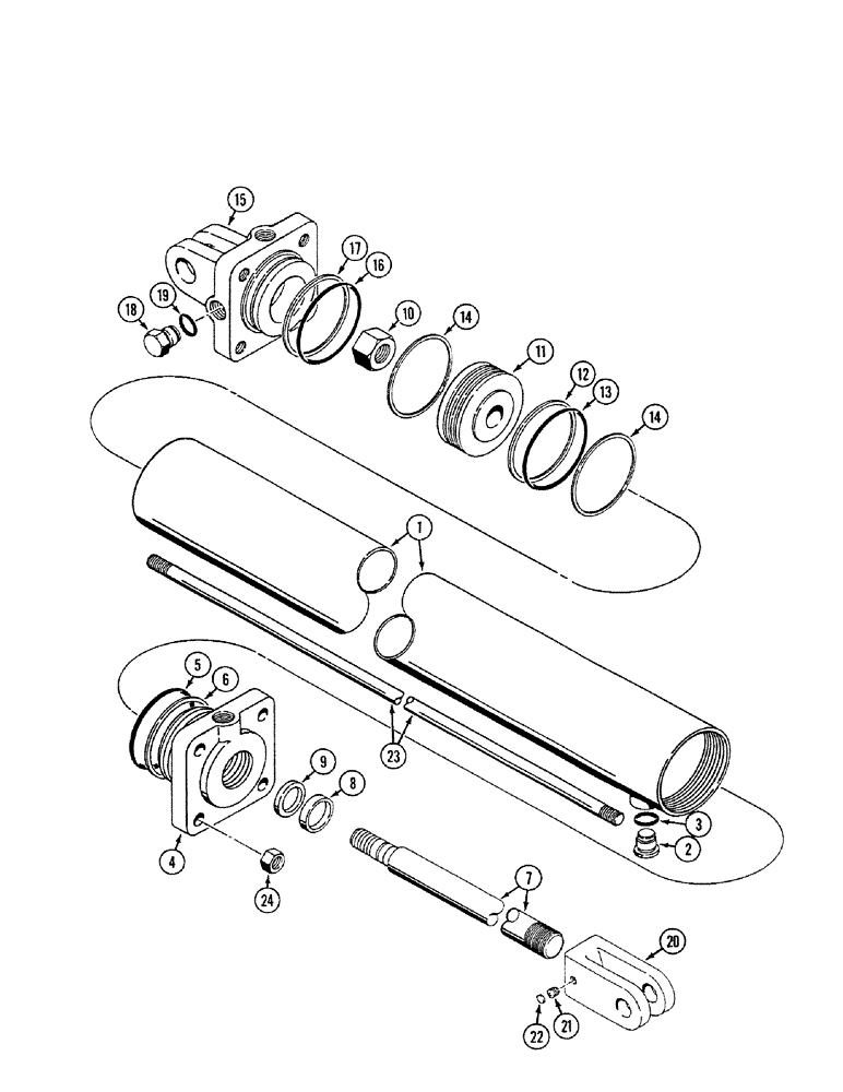 Схема запчастей Case IH 4200 - (08-08) - DISC GANG AND DEPTH CONTROL CYLINDER, 1282324C92, 3-1/2 ID X 8 INCH STROKE, FLEX FOLD MODELS (08) - HYDRAULICS