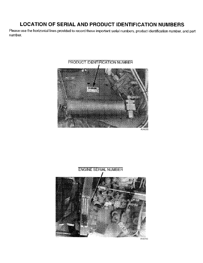 Схема запчастей Case IH 2144 - (1-02) - LOCATION OF SERIAL AND PRODUCT IDENTIFICATION NUMBERS (00) - PICTORIAL INDEX