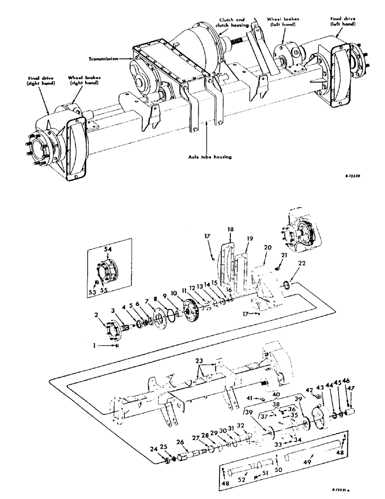 Схема запчастей Case IH 303 - (038) - AXLE TUBE, FINAL DRIVE AND WHEEL BRAKES (25) - FRONT AXLE SYSTEM