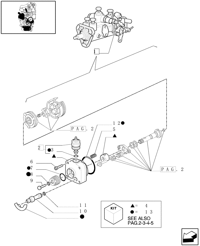 Схема запчастей Case IH JX75 - (0.14.0/01B[01]) - INJECTION PUMP, FUEL SHUT - OFF SOLENOID (01) - ENGINE