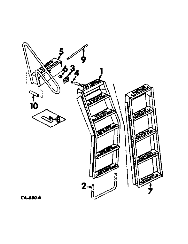 Схема запчастей Case IH 915 - (M-11) - SEAT, OPERATORS PLATFORM & MISC., OPERATORS PLATFORM LADDER (10) - OPERATORS PLATFORM