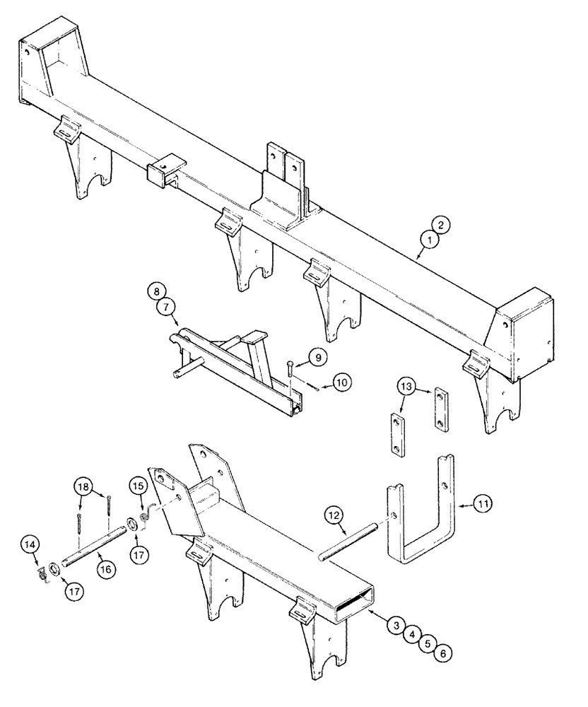 Схема запчастей Case IH 770 - (09-14) - GANG FRAMES, USED WITH FOLDING FRAME, PRIOR TO P.I.N. 18101 (09) - CHASSIS/ATTACHMENTS