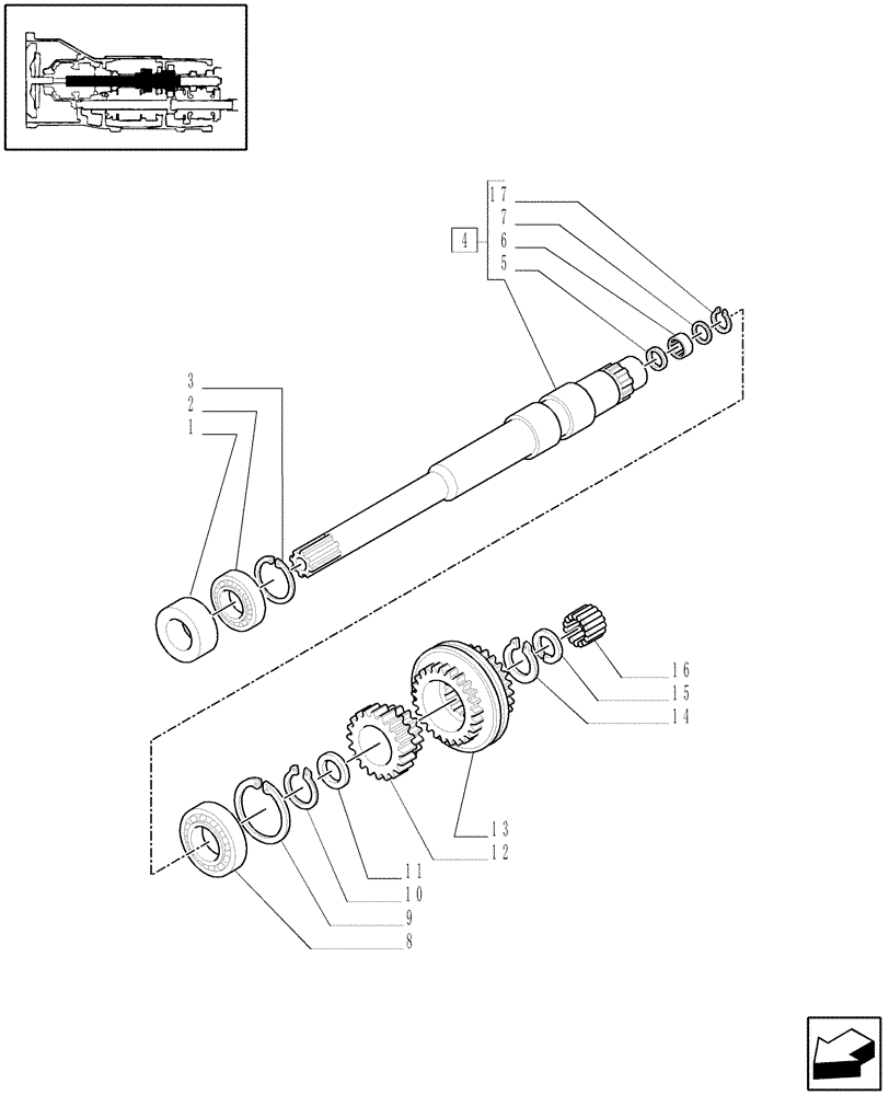 Схема запчастей Case IH JX1085C - (1.28.1[01]) - TRANSMISSION GEARS (03) - TRANSMISSION