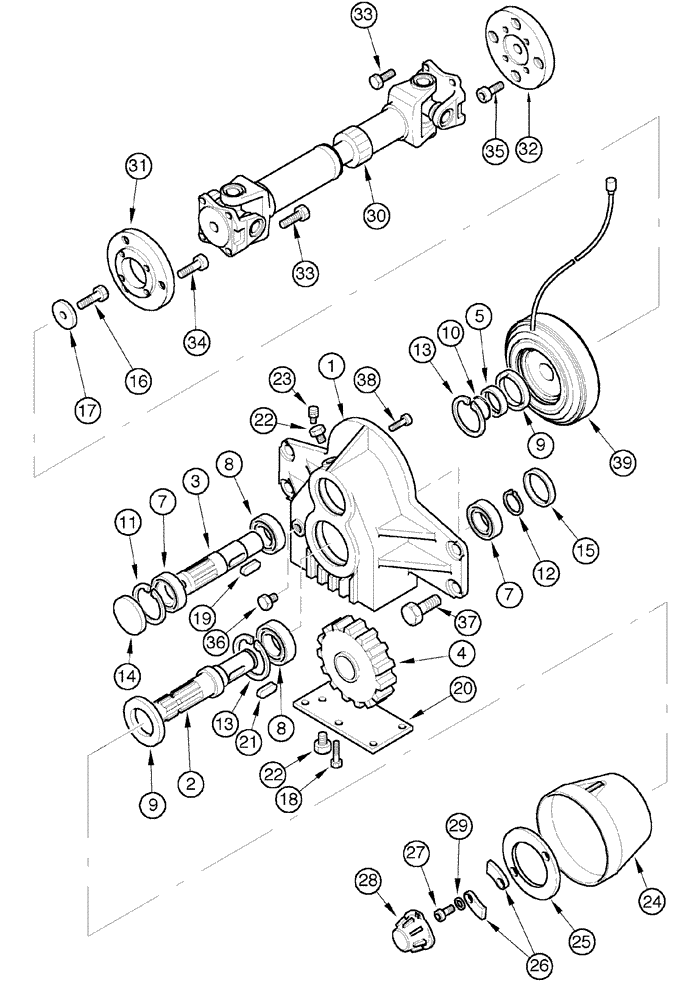 Схема запчастей Case IH MX90C - (06-31) - FRONT P.T.O. (06) - POWER TRAIN