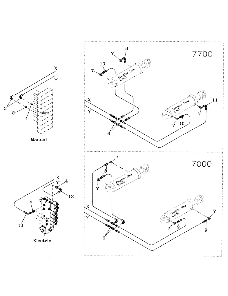 Схема запчастей Case IH 7700 - (B06-28) - HYDRAULIC CIRCUIT, ELEVATOR SLEW Hydraulic Components & Circuits