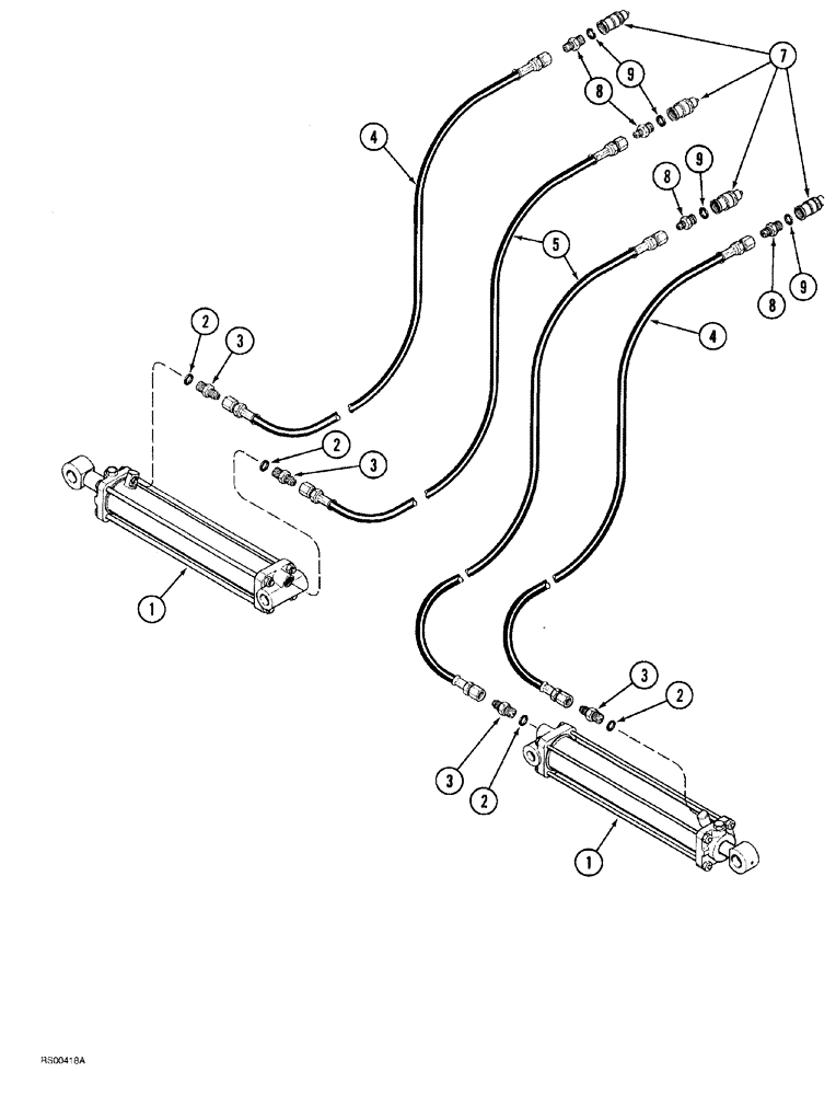 Схема запчастей Case IH 1820 - (08-002) - HYDRAULIC FRAME FOLD CIRCUIT 