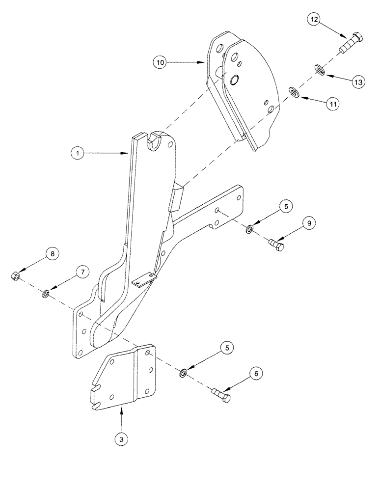 Схема запчастей Case IH L405 - (09-05) - MOUNTING BRACKETS CX50 - CX60 (09) - CHASSIS/ATTACHMENTS