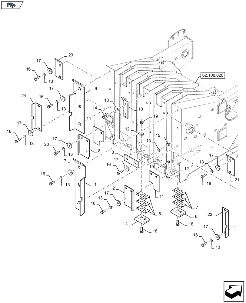 Схема запчастей Case IH LB324P - (62.100.030) - PLUNGER, FRONT - C084 (62) - PRESSING - BALE FORMATION