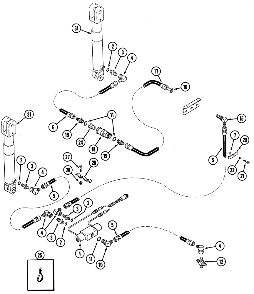 Схема запчастей Case IH 5300 - (8-02) - MARKER HYDRAULICS, ELECTRONIC SELECTOR (08) - HYDRAULICS