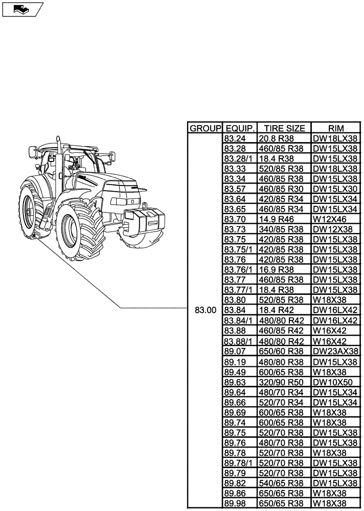 Схема запчастей Case IH MAXXUM 140 - (SEC. 11[02]) - WHEELS / TRACKS - REAR (00) - GENERAL