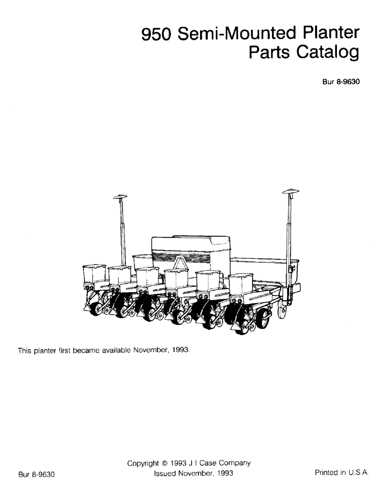 Схема запчастей Case IH 950 - (1-1) - 950 SEMI-MOUNTED PLANTER (00) - PICTORIAL INDEX