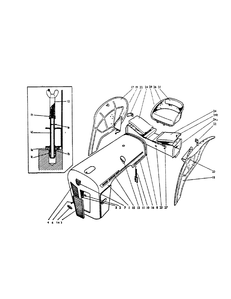 Схема запчастей Case IH 990B - (50) - BONNET, MUDGUARDS AND SEAT (12) - CHASSIS