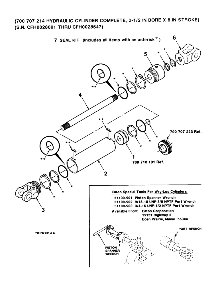 Схема запчастей Case IH 8830 - (8-26) - HYDRAULIC CYLINDER ASSEMBLY, FLOTATION, RIGHT, 700707214 HYDRAULIC CYLINDER COMPLETE, (08) - HYDRAULICS