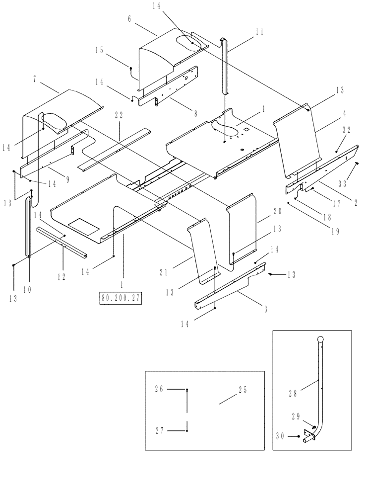 Схема запчастей Case IH 625 - (80.200.24) - TANK SUPPORTS WATER AND LUBE (80) - CROP STORAGE/UNLOADING
