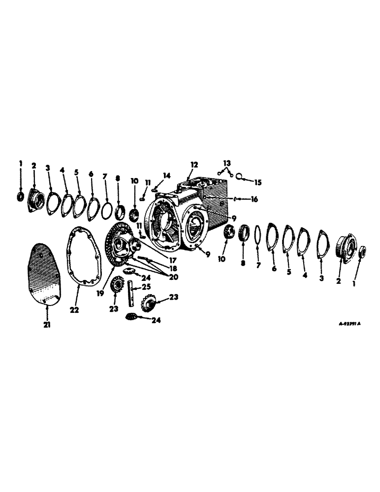 Схема запчастей Case IH 185 - (07-06) - DRIVE TRAIN, TRANSMISSION CASE AND DIFFERENTIAL (04) - Drive Train