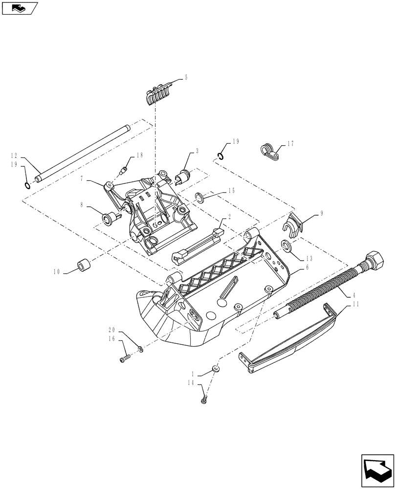 Схема запчастей Case IH PUMA 160 - (90.151.02) - ARMREST CONTROL UNIT - SLIDE MECHANISM (90) - PLATFORM, CAB, BODYWORK AND DECALS
