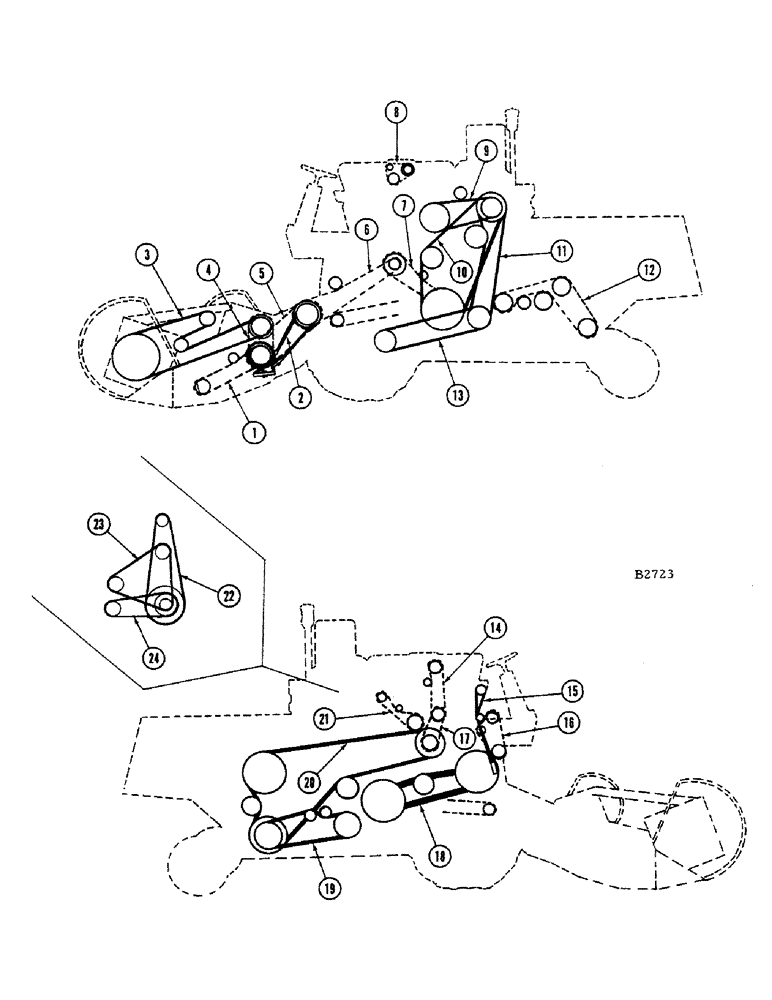 Схема запчастей Case IH 1010 - (005A) - BELT AND CHAIN DRIVE REFERENCE (05) - SERVICE & MAINTENANCE