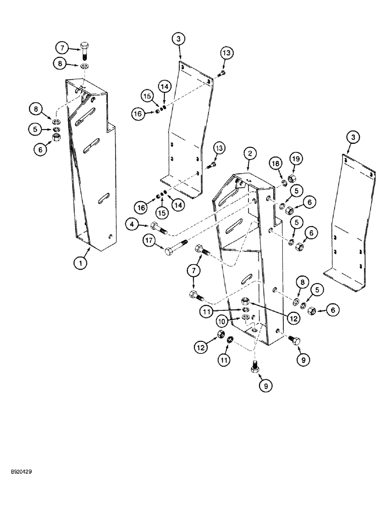 Схема запчастей Case IH 1640 - (09-01) - FEEDER HALF ADAPTOR, FOR 1640, 1660 COMBINES (09) - CHASSIS