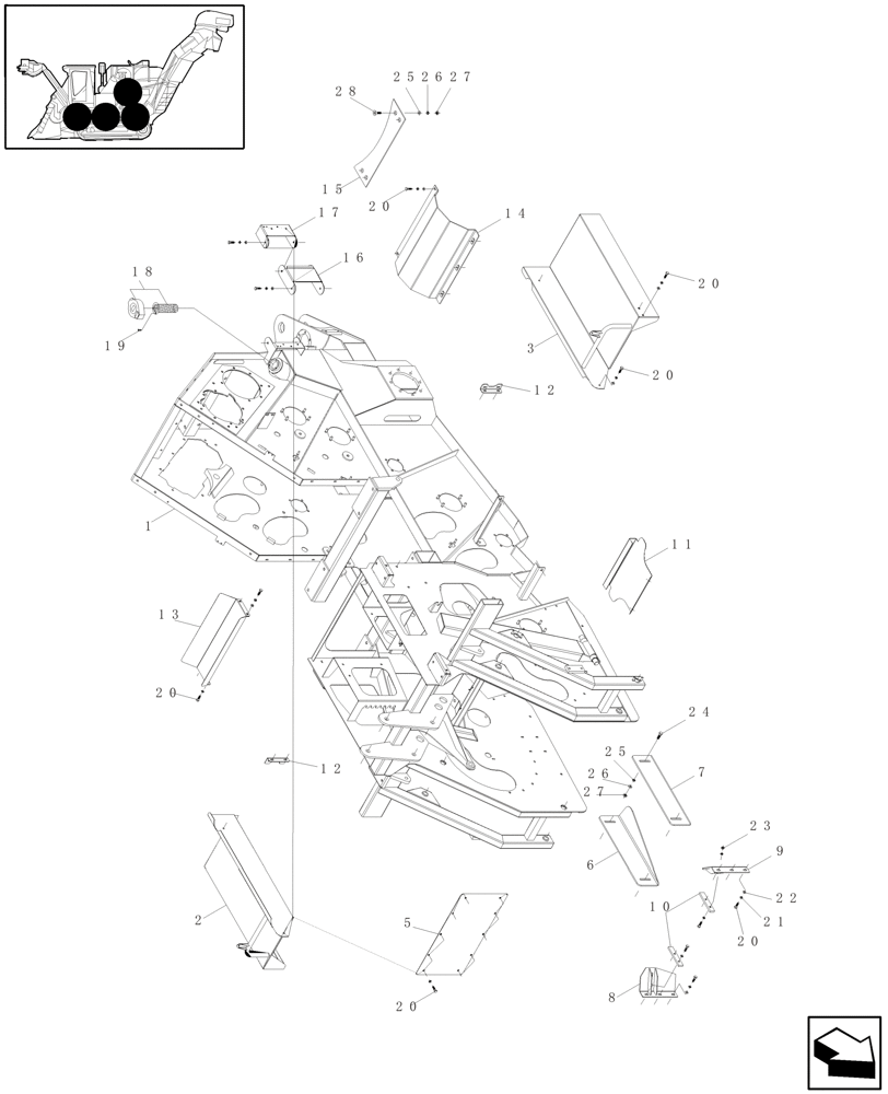 Схема запчастей Case IH A4000 - (A01.01[01]) - CHASSIS Mainframe & Functioning Components