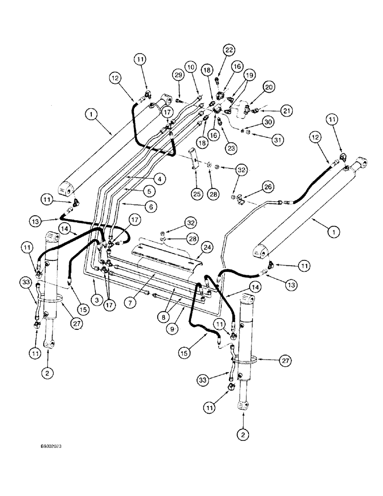 Схема запчастей Case IH 890 - (8-02) - HYDRAULIC TUBES AND HOSES (08) - HYDRAULICS