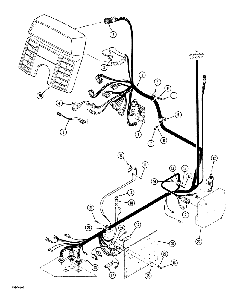 Схема запчастей Case IH 9150 - (4-04) - LOWER CAB HARNESS, 17000705 AND AFTER (04) - ELECTRICAL SYSTEMS