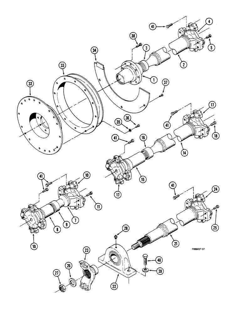 Схема запчастей Case IH 9150 - (6-054) - DRIVE SHAFTS (06) - POWER TRAIN