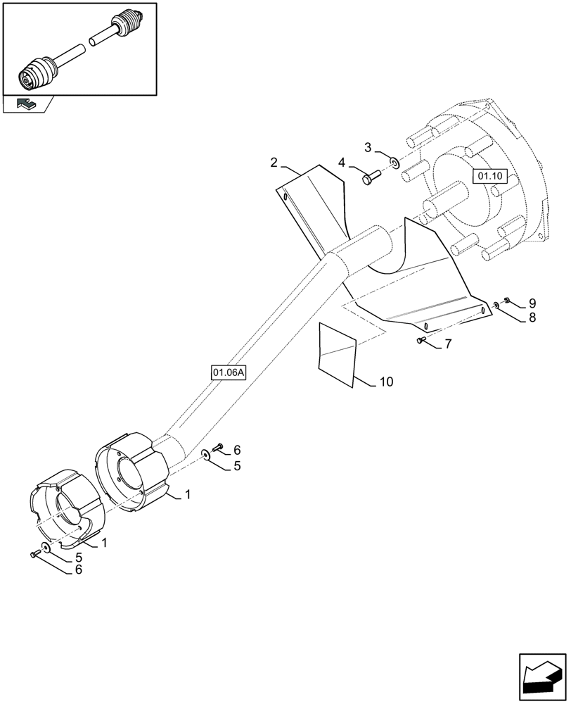 Схема запчастей Case IH LBX332R - (01.06[01]) - POWER TAKE-OFF, REAR (01) - POWER TAKE OFF