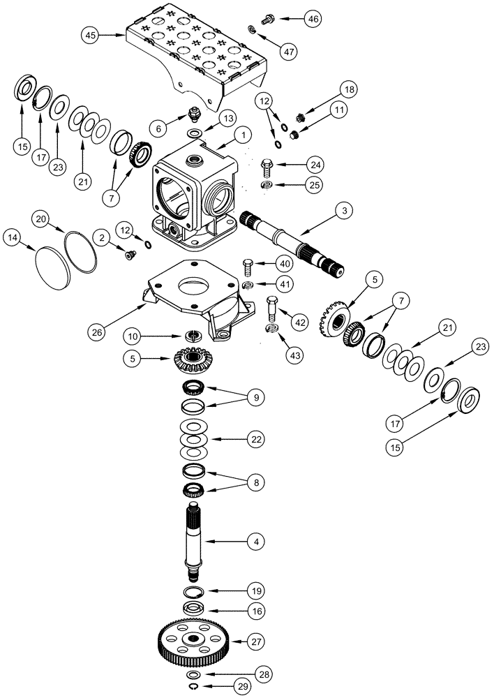 Схема запчастей Case IH CPX620 - (09A-17) - GEARBOX - DRUM NUMBER 5, 6 ROW WIDE AND 6 ROW NARROW (13) - PICKING SYSTEM