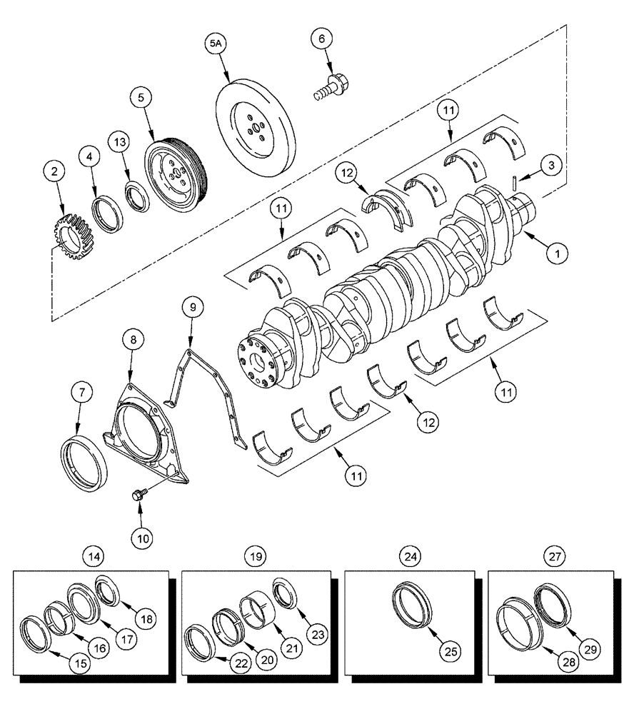 Схема запчастей Case IH FLX4300 - (02-048) - CRANKSHAFT (01) - ENGINE