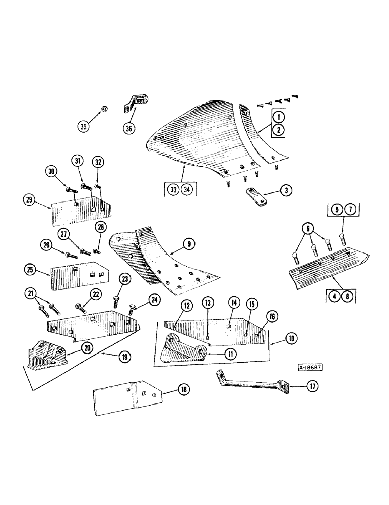 Схема запчастей Case IH CASE - (22) - EXC14, EXC16, PER BOTTOM, 14 INCH AND 16 INCH, CONTINUED 