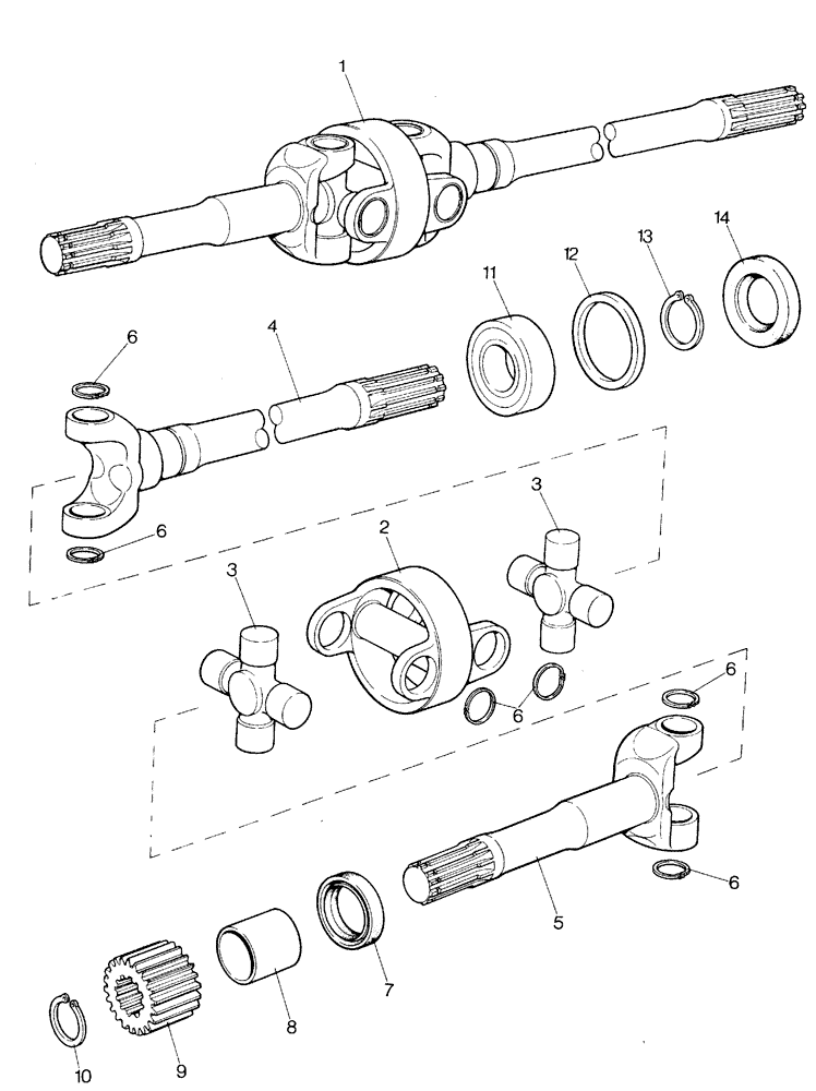 Схема запчастей Case IH 1390 - (G-10) - AXLE HALF SHAFTS, MFD CARRARO AXLE (04) - FRONT AXLE
