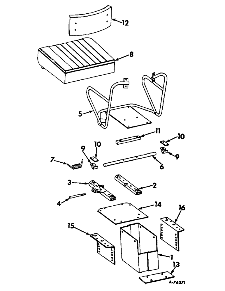 Схема запчастей Case IH 315 - (M-07) - SEAT, OPERATORS PLATFORM AND MISC., OPERATORS SEAT (10) - OPERATORS PLATFORM