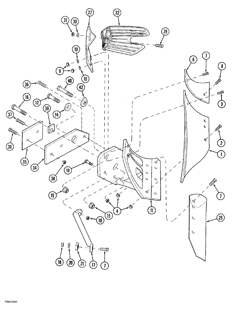 Схема запчастей Case IH 7500 - (09-19) - MOLDBOARD BOTTOM, HSCXN-25 HEAVY DUTY SUPER CHIEF (09) - CHASSIS/ATTACHMENTS
